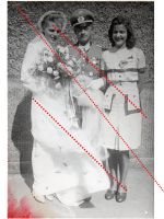 NAZI Germany WW2 Wedding Phototograph of a Wehrmacht German Officer with Iron Cross EK1 Sudetenland Medal Silver Wound & Sport Badge