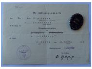 Germany WW1 Black Wound Badge Medal for the Army with Diploma to the 474th Infantry Regiment of Saxony