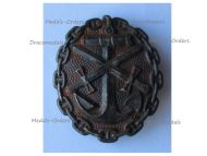 Germany WW1 Black Wound Badge for the Imperial Navy Iron Made (Magnetic) Type