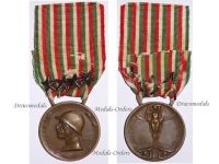 Italy WW1 Italian Unification Commemorative Medal for the War of 1915 1918 with 4 Bronze Stars for NCOs by Johnson