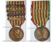 Italy WW1 Italian Unification Commemorative Medal for the War of 1915 1918 with 4 clasps 1915 1916 1917 1918 by Lorioli Castelli