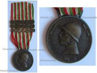Italy WW1 Italian Unification Commemorative Medal for the War of 1915 1918 with 3 clasps 1916 1917 1918 by Sacchini