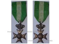 Italy WW1 Silver Military Cross with Crown for Long Service XVI for 40 Years for NCOs by the Military Union Marked 800