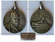 Italy WW1 RN Conte di Cavour Battleship Patriotic Medal in Silver 800 by Gerosa