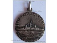 Italy WW1 RN Varese Armored Cruiser Patriotic Medal 1910 in Silver by Johnson
