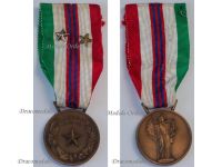Italy WW2 Commemorative Medal for the War of Liberation 1943 1945 with 2 Stars (Silver & Bronze) for Service as NCO and as Officer
