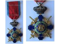 Romania WW2 Royal Order of the Romanian Star Officer's Cross Military Division 2nd Type 1937 1944