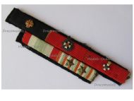 Vatican Italy WW1 Ribbon Bar of 5 Medals (Grand Cross of the Order of Holy Sepulcher of Jerusalem, Grand Cross & Commander's Cross of the Order of Our Lady of Mercy, Medals for the Italian Unification, 1848 1915 1918) 
