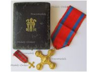 Vatican WW1 Lateran Cross 1st Class Gold 1903 Boxed Set with Miniature by S. I. Arte della Medaglia (SIM Roma)
