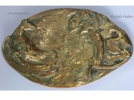 Belgium WW1 Trench Art Belgian Lion Prussian Eagle Desk Weight Military WWI 1914 1918 Great War Patriotic