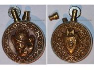 France WW1 Trench Art Lighter Spanish Conquistador and Coat of Arms 