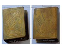 Britain WW1 Trench Art Patriotic Matchbox Holder of the British Expeditionary Force for the Battles of Arras Loos Ypres Mons Marne Aisne 1914 1917