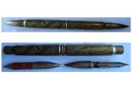 France WW1 Trench Art Pen & Pencil Set from Rifle Cartridges for the Battle of Alsace (Battle of Mulhouse) Named