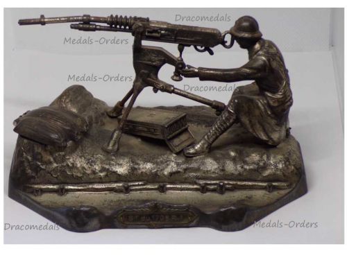 France WW1 Trench Art Hotchkiss Machine Gun M1914 Inkwell 170th Infantry Regiment by Ouveb