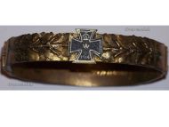 Germany WW1 Patriotic Bracelet Iron Cross & ​​​​​​​Oak Leaves "In Commemoration of Germany's Best Time 1914-15"