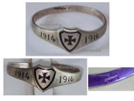 Germany WW1 Patriotic Ring with the Iron Cross EK1 1914 1916 in Silver 800