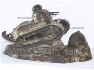 France Trench Art WW1 507 Tank Reg Renault FT17 French Military Inkwell WWI 1914 1918 Great War Patriotic
