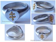 France Trench Art WW1 Patriotic Ring with the Cross of Lorraine (Desk Weight)